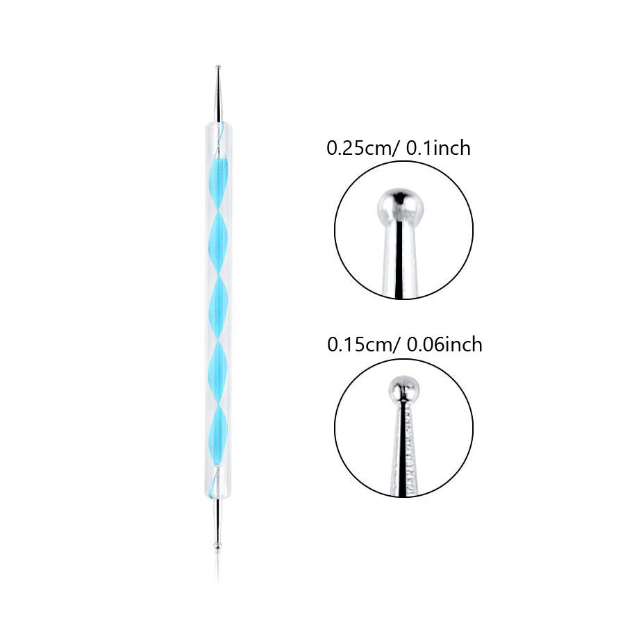 1Pc profesjonalne 2 sposoby Nail Art rozsianych długopis plastikowe wirowe drewno marmurkowa stal rozsianych dżetów narzędzia do manicure