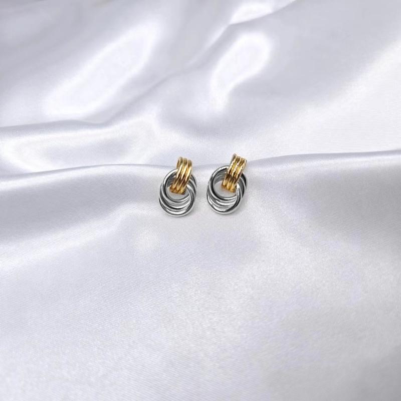 Elegant Gold Silver Knot Earrings Geometric Drop Dangle Long Link Statement Ear Pendant Jewelry for Fashion Women