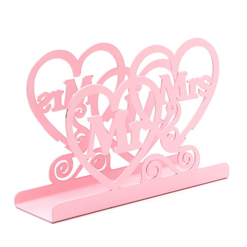 Heart Shaped 3D Tissue Holder Napkin Clamp Dispenser Stand Hollow Ornament