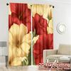 2D FLAT PRINTING 2pcs Curtains (Without Rod) Floral Hibiscus Arrangement Saint Patrick is Day Festival Chic Print Curtains Yarn