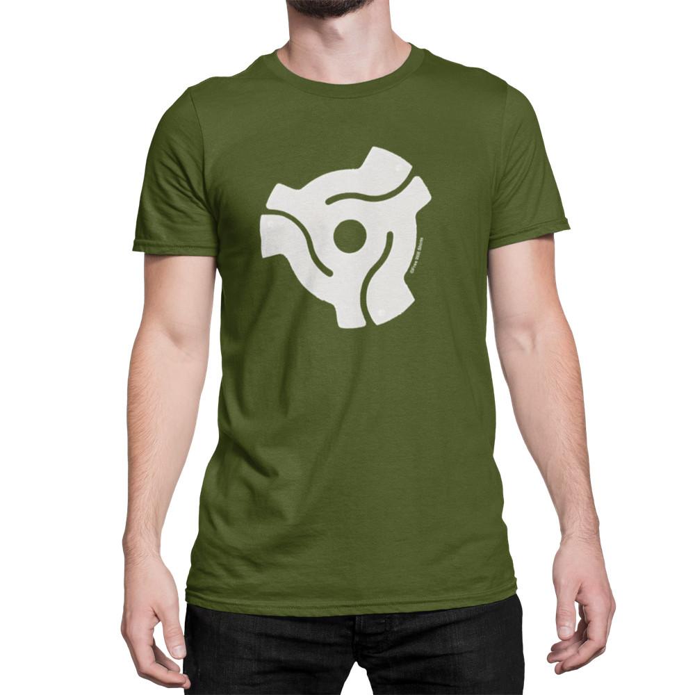 

Mens Music T-Shirt Record Centre VINYL LP Adaptor RETRO 7 12 Gift Eco 4XL