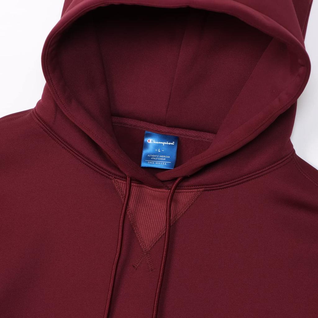 Champion TECH TERRY Hooded Long Script Size Men's WEAVE(R) Sweatshirt, Sleeve, Stretch, Warm, Logo, Maroon, XL, C3-YS106