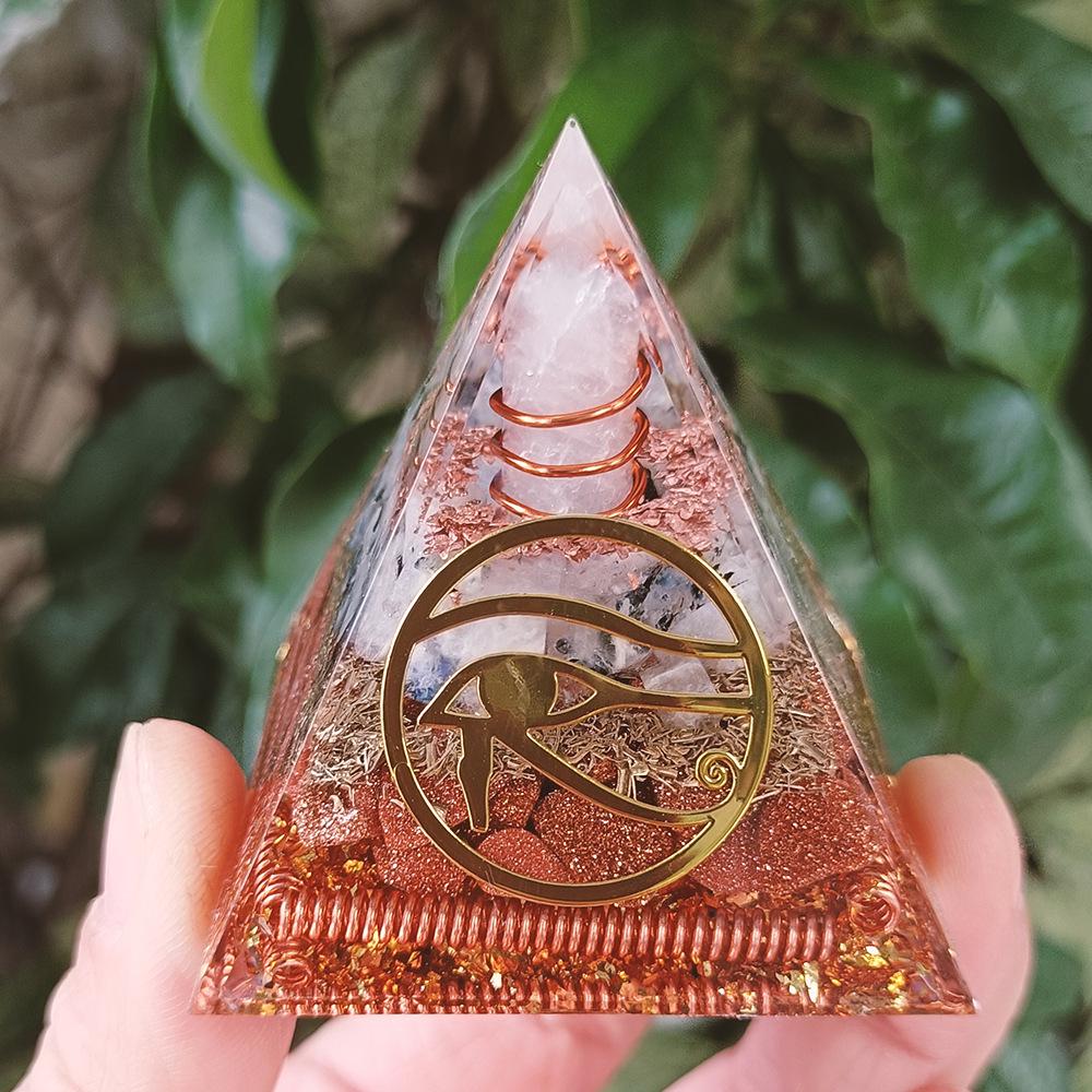 Crystal Gravel Pyramid Resin Ornament - Home and Office Decor Gift