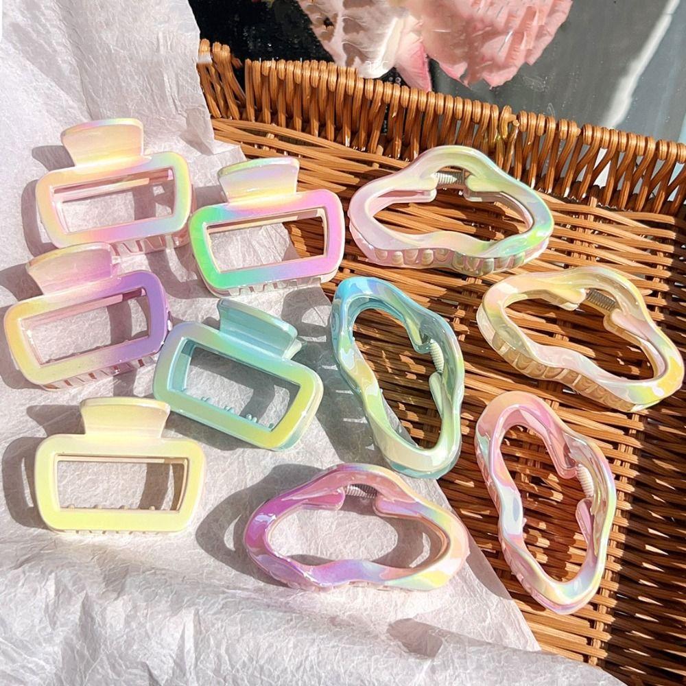 Illusory Color Cloud Shape Hair Claw Elegant Geometry Shark Clip Retro Gradient Hair Claw  Headwear