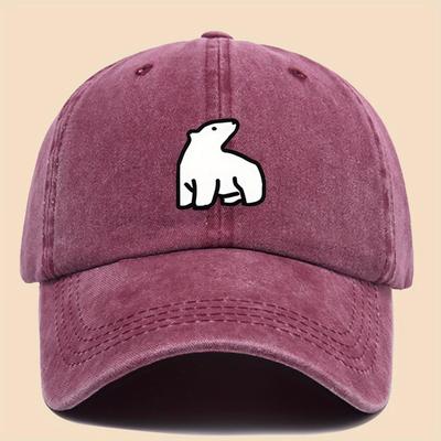 Cute Polar Bear Printed Baseball Cap for Men and Women, Fashionable and Versatile for Outdoor Travel