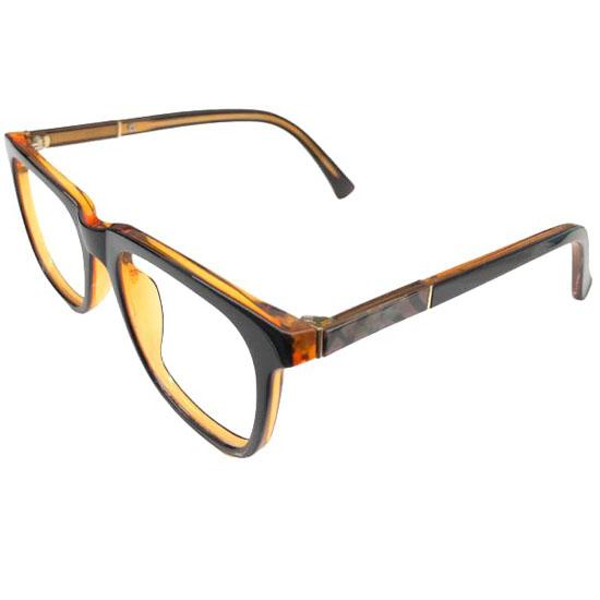RSINC Unisex Fullrim Frame/Eyeglass/Spectacle for Men and Women, Modern, Business, Collage, Fashion, School, Sports (Black- Gold Ladies -1)
