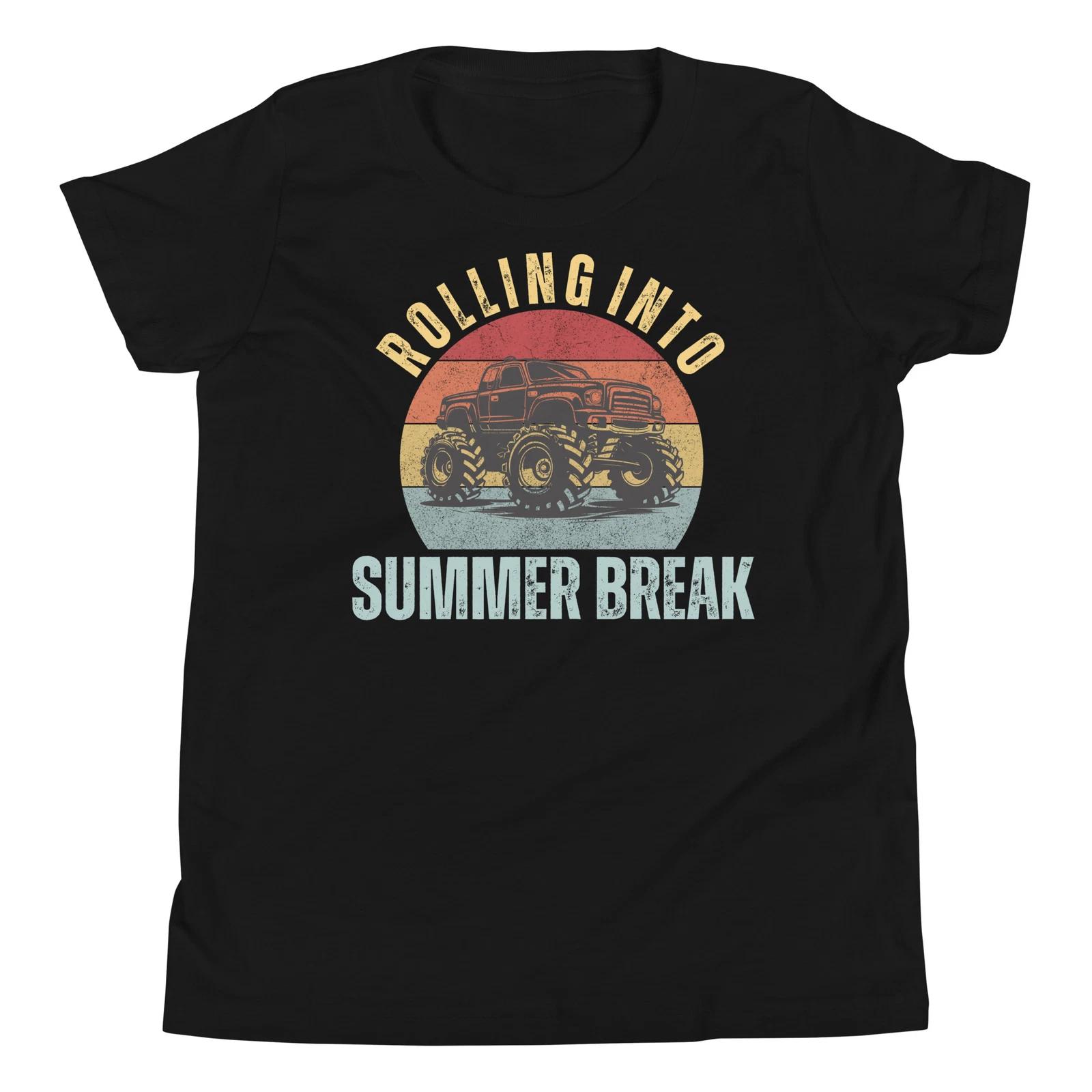 Rolling Into Summer Break End of School Year Sunset Monster Truck T-Shirt 160