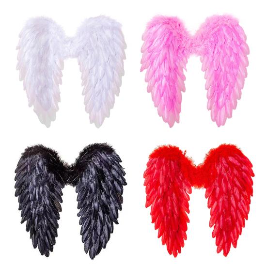 Yousheng Angel Wings for Kids Girls Fairy Feather Wings Costume Fancy Party Dress Up Accessories for Halloween Cosplay Party