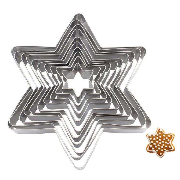 10 PCS Food-Grade Stainless Steel Star Theme Christmas Cookie Cutter Baking Gift