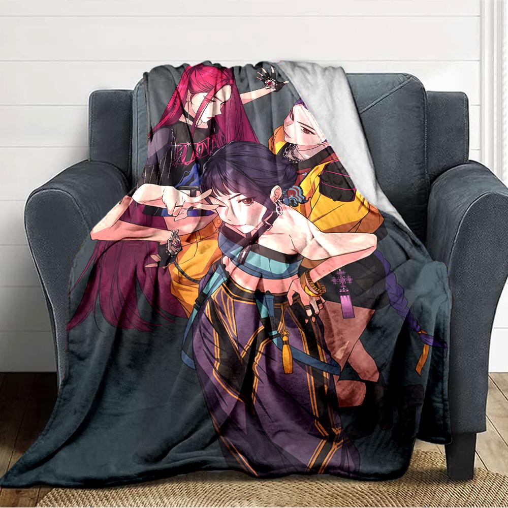 1pc KPop Demon Hunters11 Blanket, Gift, for Men and Women, Soft Blanket, Good for Sofa Bed Couch Travel, Lightweight Flannel Blanket