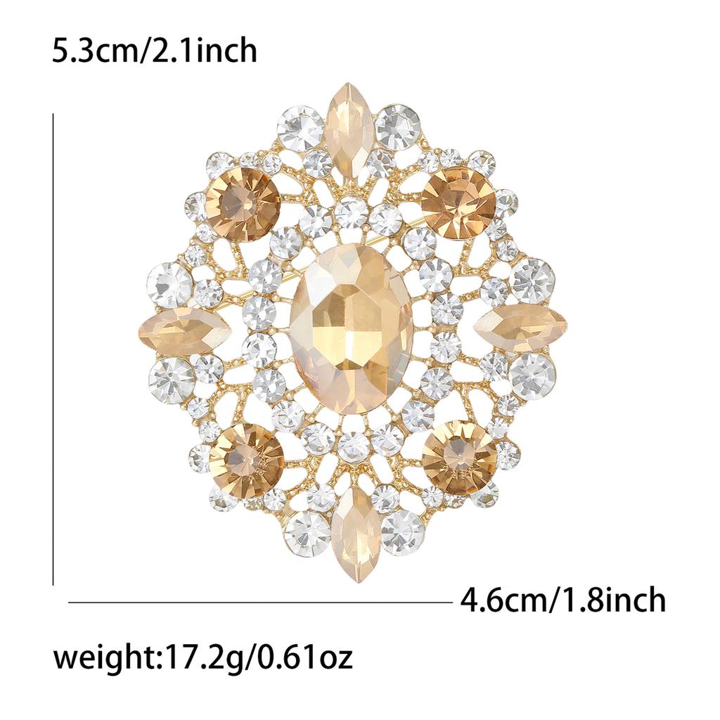 Elegant Rhinestones Imperial Court Brooches for Women Unisex Glass Pin Event Party New Year Gifts Decoration Clothes Accessories
