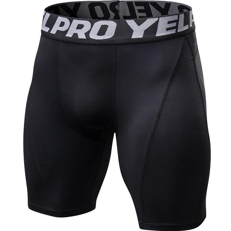 Herren atmungsaktive Sportshorts mittlerer Länge, schnelltrocknend S schwarz