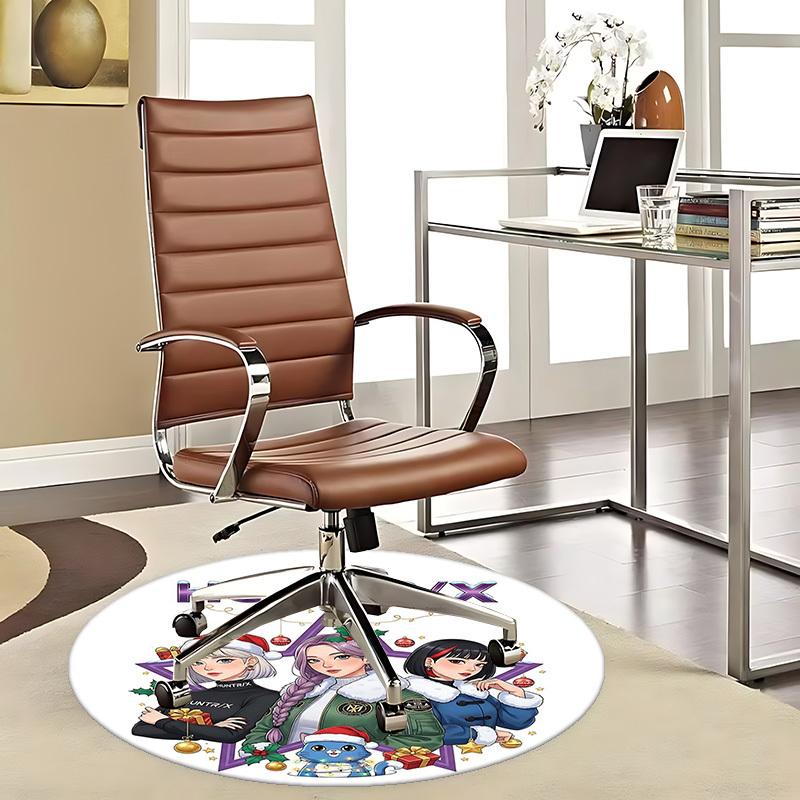 

1pc HUNTR/X Anime Cartoon Design Round Carpet - Festive Gift for Office Chair Mat, Non-Slip Rug Suitable for Home Decor, Living Room, Bedroom, Game Ro 80cm by 80cm