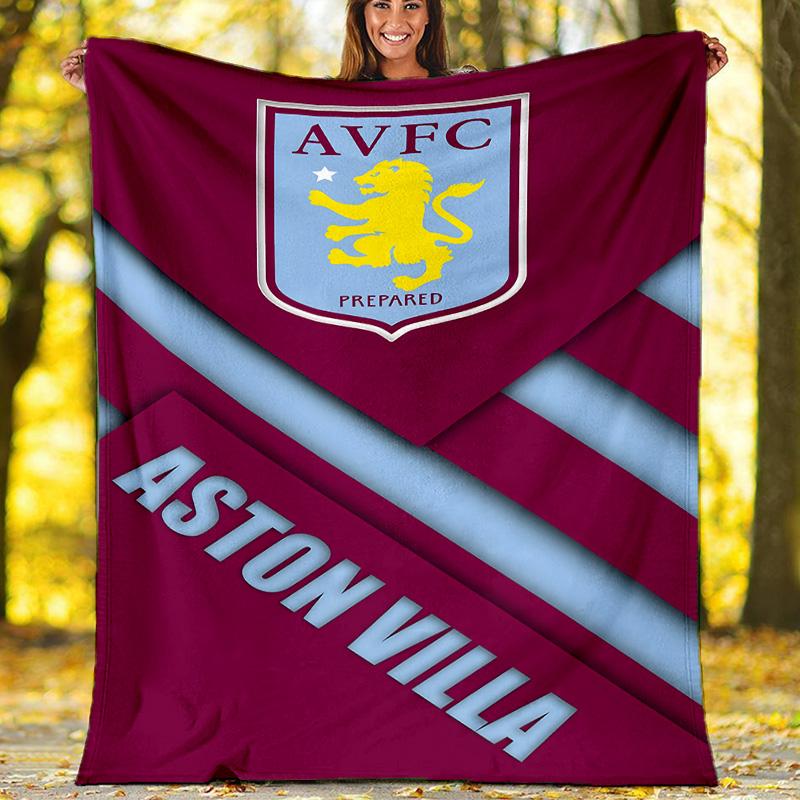1pc Aston Villa Theme Blanket - Digital Print, Polyester, Cozy for All Seasons, Perfect for Outdoor, and Travel
