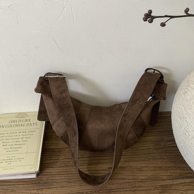 

2025 осень повседневная мода сумка-пельмень под мышкой модный круассан ретро матовая кожа на плечо сумка-мессенджер сумка женщины