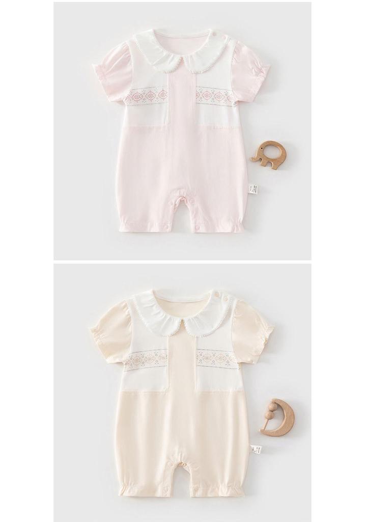 Angel Garden Summer Short Sleeve Newborn Jumpsuit Romper