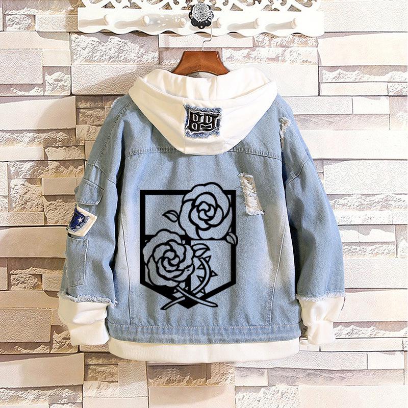 Attack On Titan: Eren, Mikasa, Levi Survey Corps Casual Denim Jacket (Unisex)