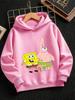 Pearl SpongeBob Hooded Sweatshirt For Kids Summer Cute Crewneck Age 3-14