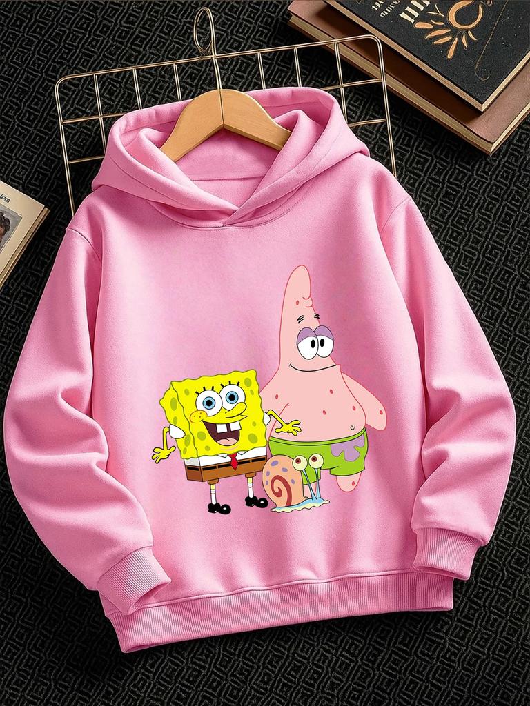 Pearl SpongeBob Hooded Sweatshirt For Kids Summer Cute Crewneck Age 3-14