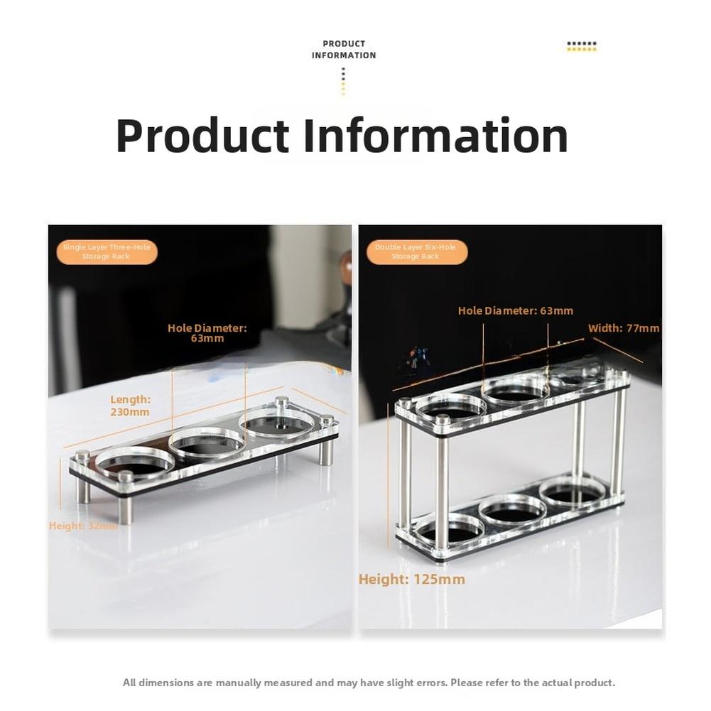 Double Layer Stand Acrylic Cup Holder Restaurant Kitchen Holds 63mm Diameter Fits Up To 11cm Height Minimalist Style