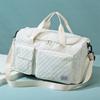 Reisetasche aus strapazierfähigem Nylon mit großem Fassungsvermögen, geräumige tragbare Sport-Tragetasche, stilvolle Argyle-Muster-Wochenend-Übernachtungstasche