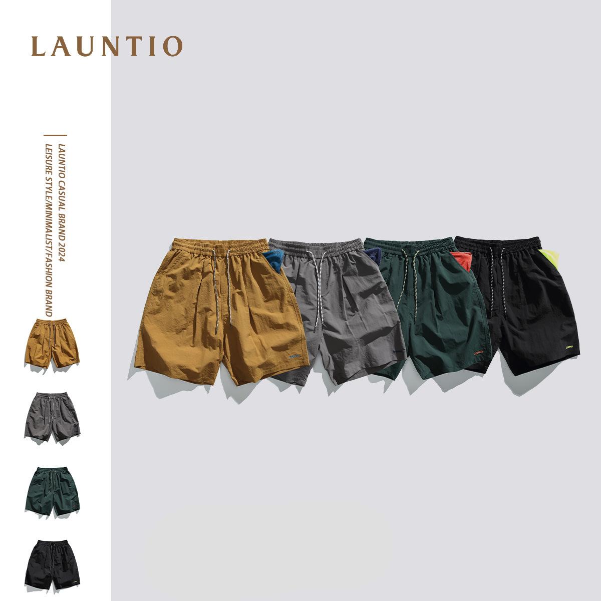 Базовые мужские капри универсальные летние четырехцветные вышитые свободные повседневные — фото 2