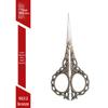 Peach Blossom Retro Pointed Tip Stainless Steel Scissors for Embroidery, Yarn, Paper - Ideal for Home, Office, and Crafts.