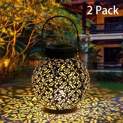 Outdoor Iron Art Solar Light Camping Lawn Landscape Light Decoration Handheld Lantern Aerial Projection Light Outdoor Camping Decoration