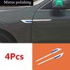 Chrome+Blue Car Front Side Door Fender Cover Trim Decoration Accessory 4Pcs/Set