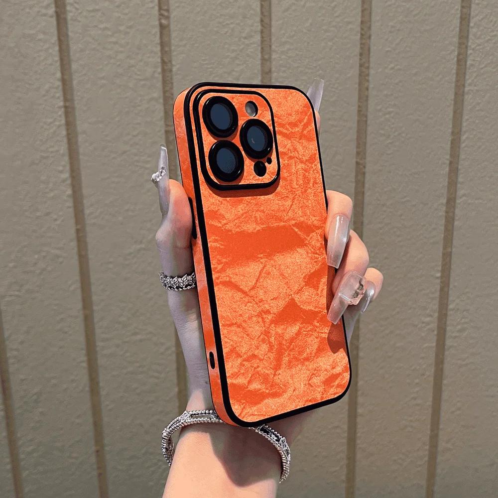 Weiche Silikonleder Schneemuster Handyhülle Für iPhone 11 12 13 14 15 16 Pro Max Plus Stoßfeste Bumper Abdeckung