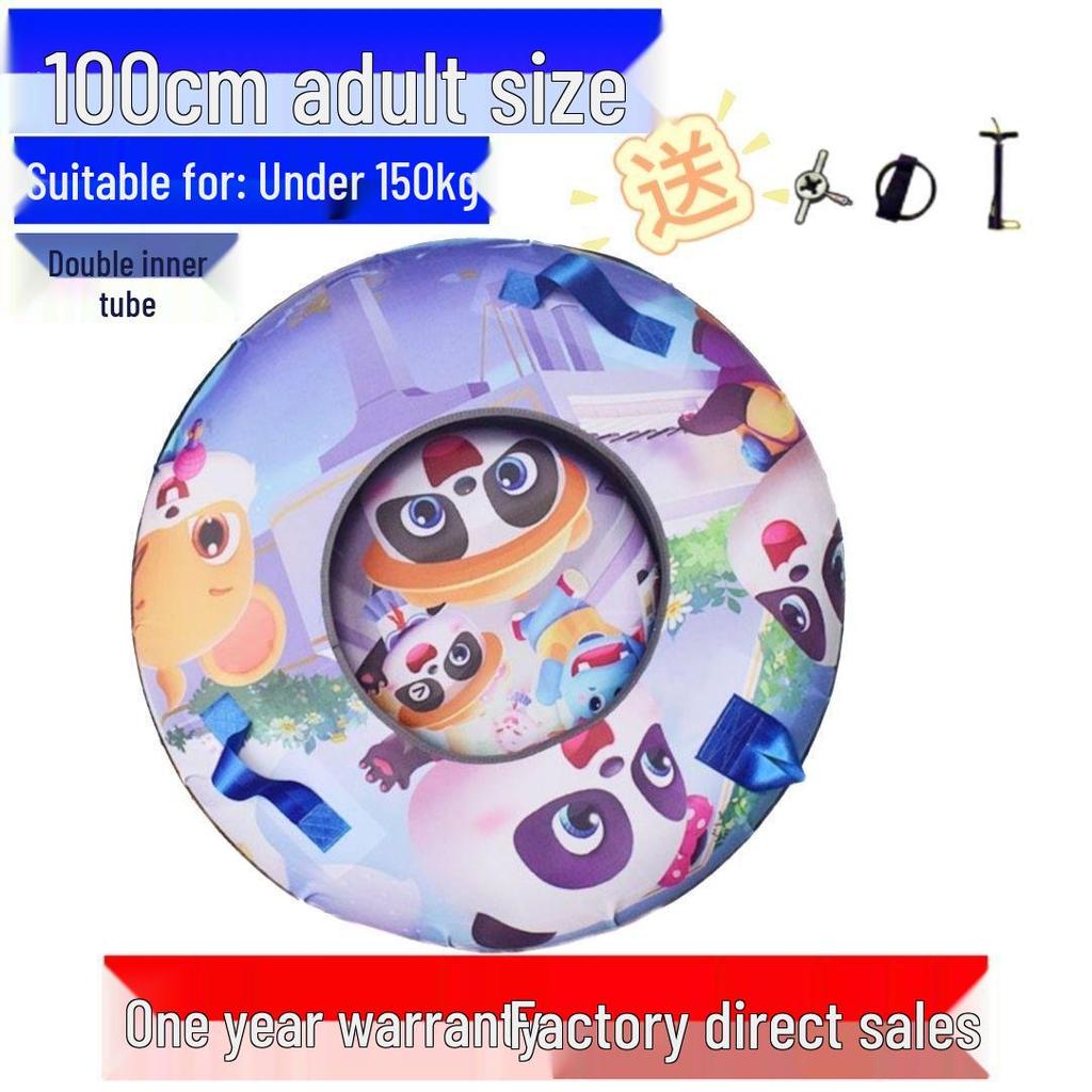 Durable Inflatable Snow Tube with Anti-Collision Features - Seven-Color for Adults and Kids