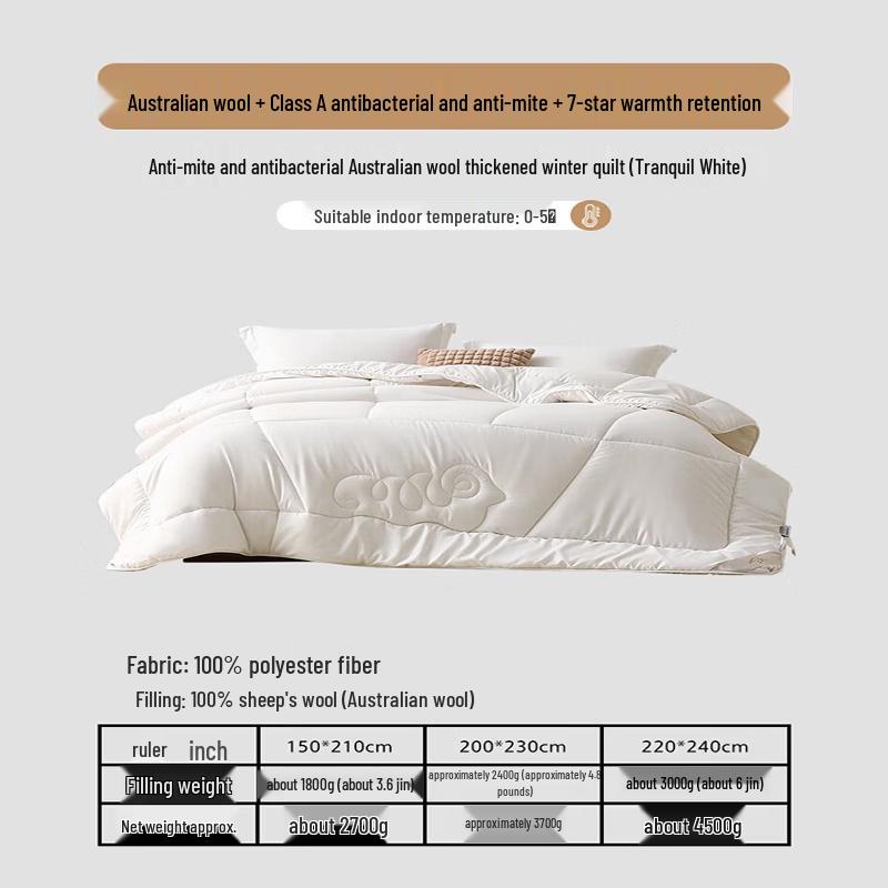 Mercury Home Textiles 100% Australian Wool Comforter