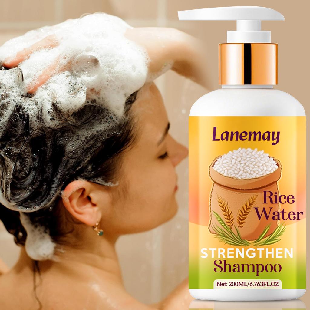 

Рисовая вода шампунь-Увеличивает плотность волос и уменьшает выпадение волос-Укрепляет и увлажняет волосы-Подходит для всех типов волос, 200мл
