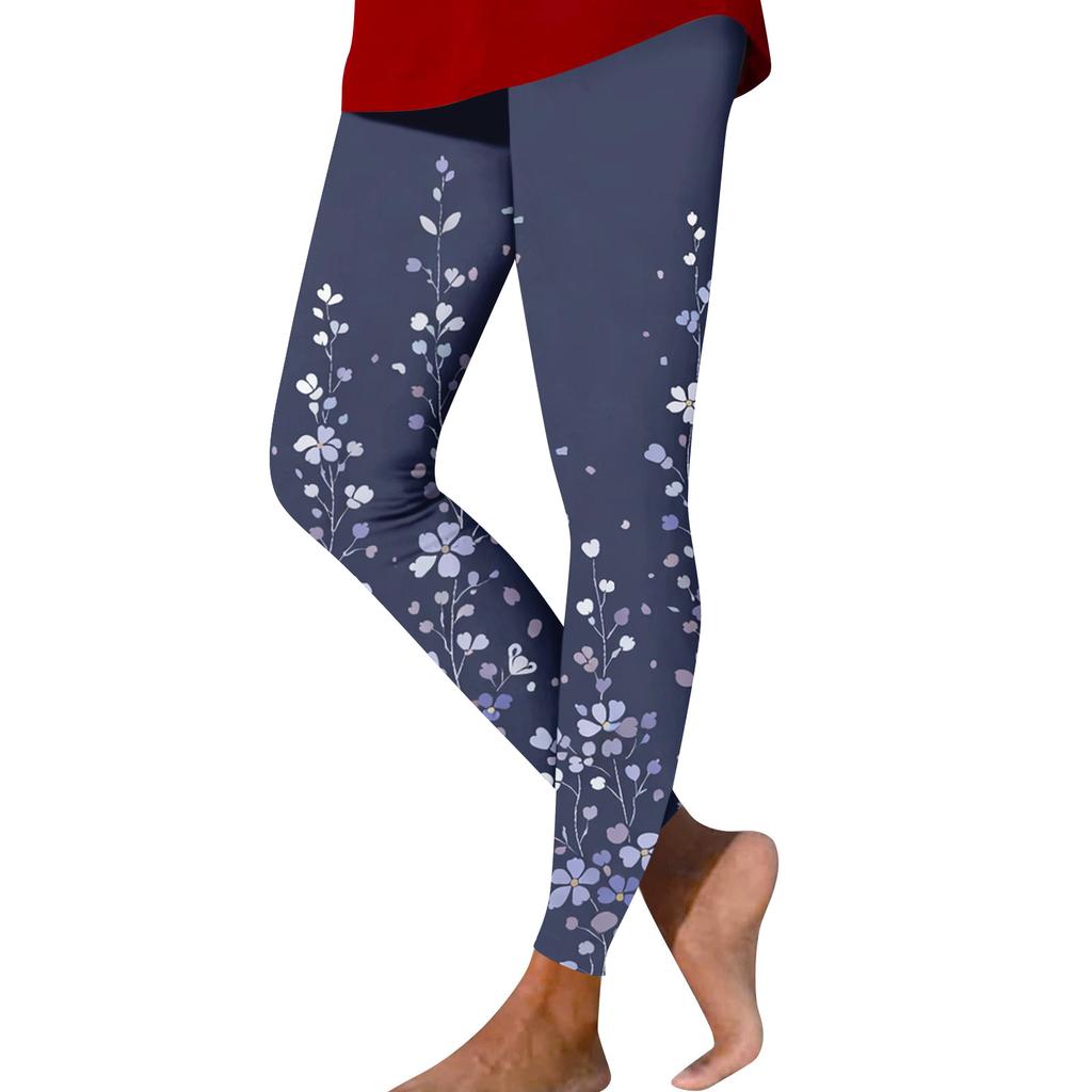Pantaloni Casual Stampati a Gamba Dritta Moda Donna Pantaloni Yoga Stampati Slim per Esterno