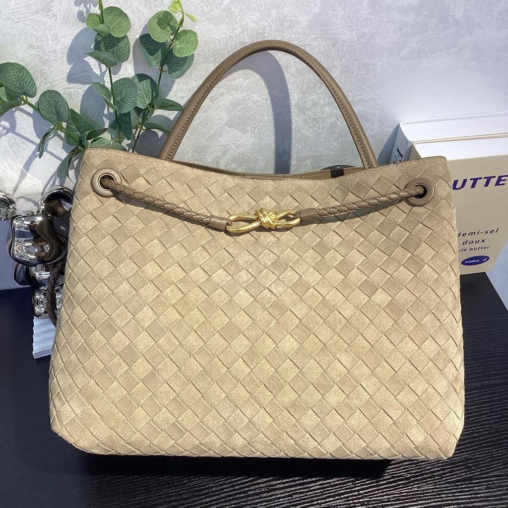 2025 New Style Genuine Leather Womens Handbag Retro Stitched Leather Handmade Tote Single Shoulder Bag Cross-Border Bulk