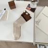 Fashionable and versatile Contrast colored socks women's high top pile up socks Korean version of spring/summer cotton socks