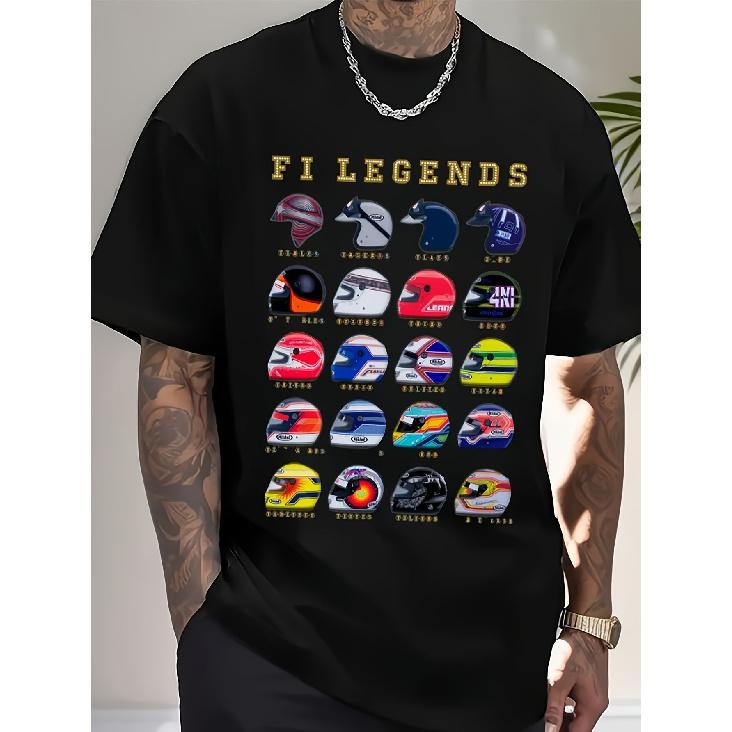 Men S Heavyweight 100 F1 Legends T-Shirt S чёрный