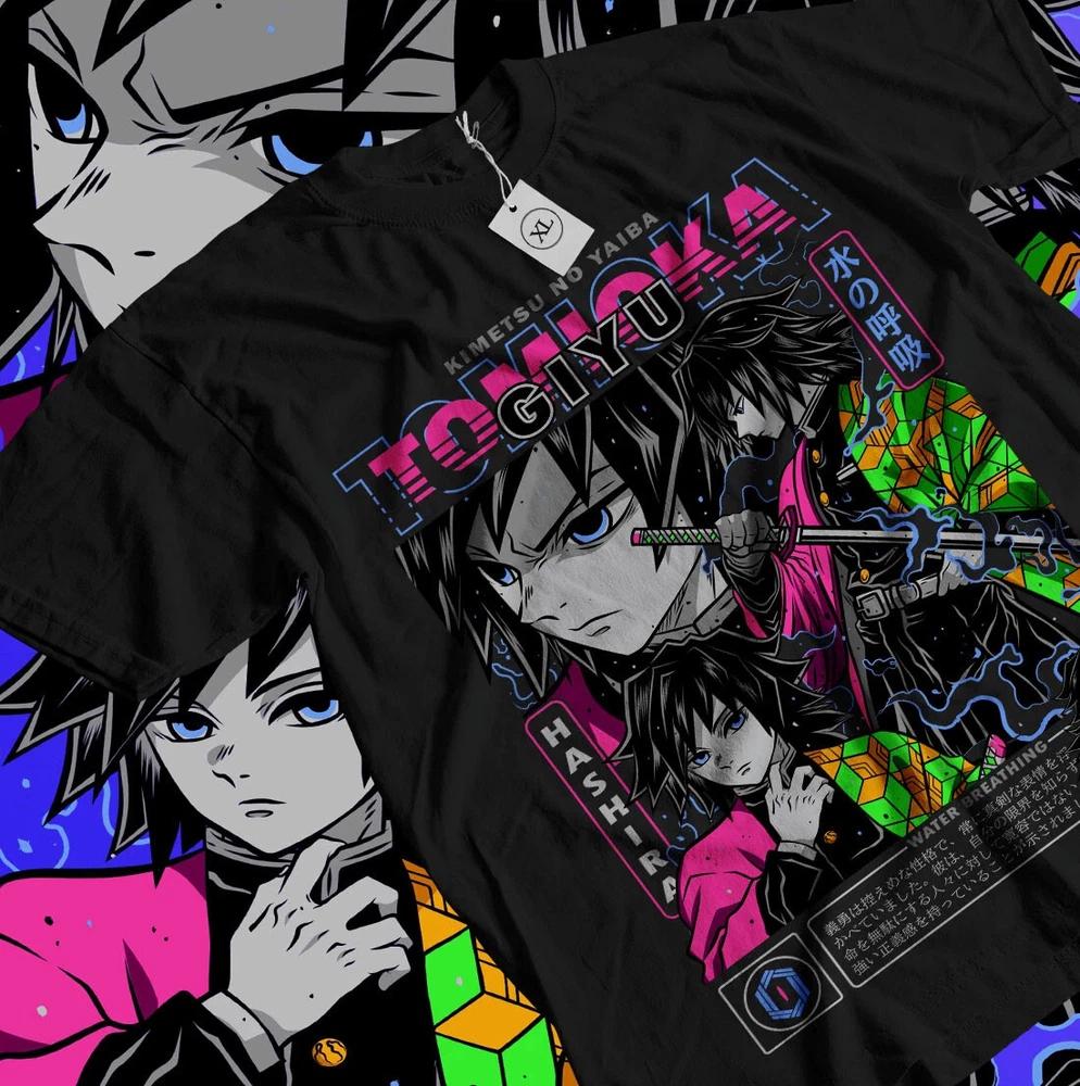 Giyu Tomioka TShirt Demon Slayer Kimetsu No Yaiba Anime TShirt Black S