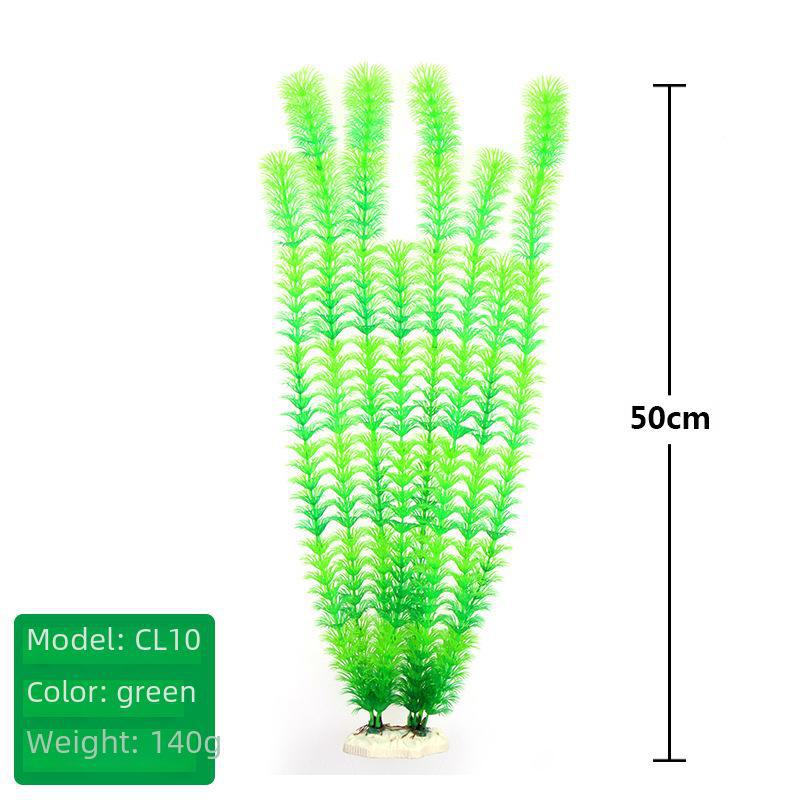 Fish Tank Scenic Background with Decorative Artificial Water Plants, 50cm High
