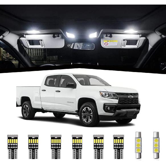 AWALITED 13pcs Chevy Colorado GMC Canyon Interior LED Lights Kit Super Bright LED Map Dome Light Bulbs Replacement for 2015 2016 2017 2018     Chevy