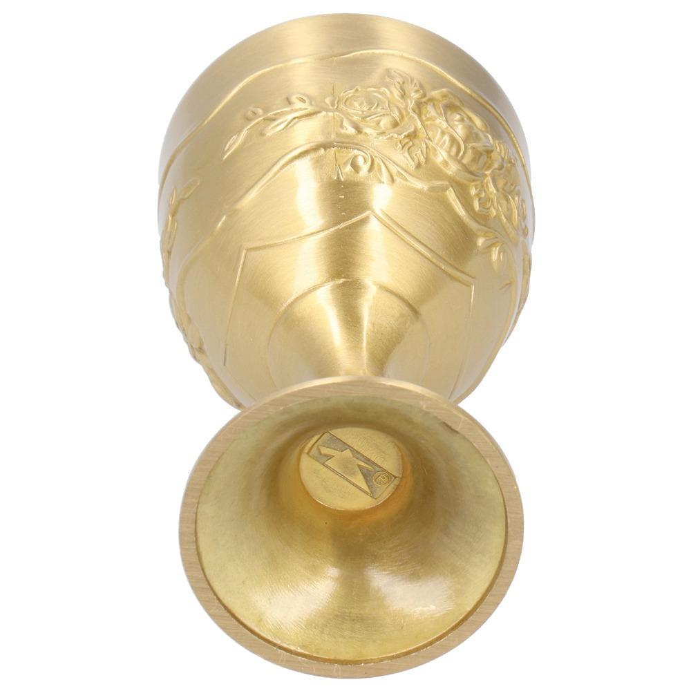 Gravierte Blume Vintage Kelch Geprägter Rosenweinkelch Messingkelch Partyzubehör