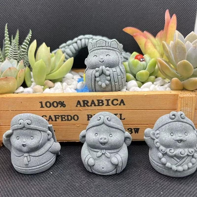 Cute Journey To The West Master And Apprentice Four Ornaments Rockery Bonsai Fish Tank Landscaping Ornaments Micro Landscape