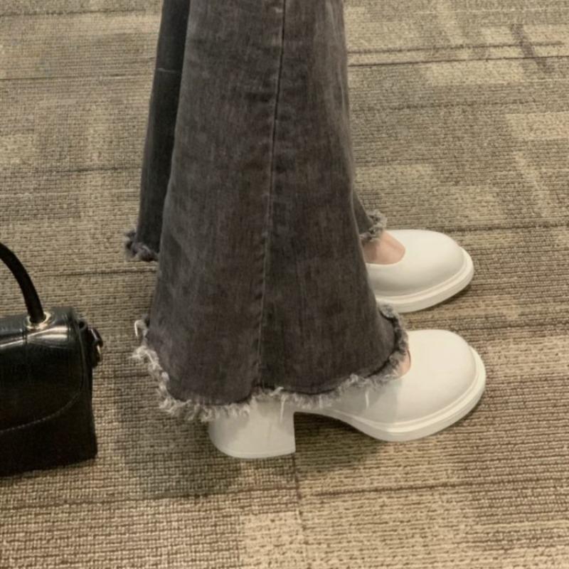 Pantofi de damă cu talpă groasă, stil nou, pantofi din piele cu toc înalt