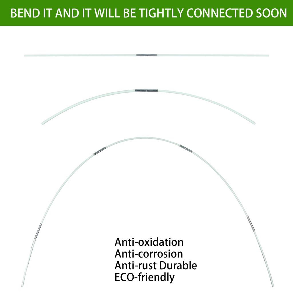 25/50pcs Garden Greenhouse Hoops Rust-Free Fiberglass Support Frame for DIY Plant Support & Grow Tunnel