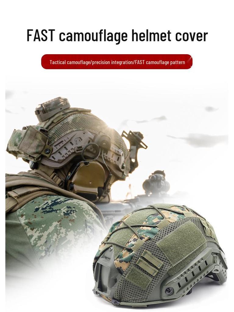 FAST Taktischer Helm Tarnabdeckung MK2: Schnellverschluss, Elastisches Seil, Mehrfarbig Anpassbar