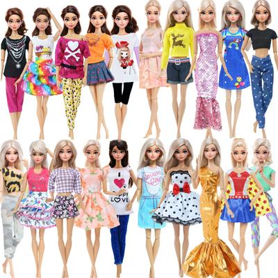 5 seturi de haine pentru păpuși ținute zilnice la modă pentru petrecere mini rochie fuste cămașă pentru păpuși de 1/6 11,5 inch Set cadou minunat pentru jucărie pentru fete(FĂRĂ PĂPUȘI)