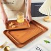 Nordische Rechteckige Kunststoffpalette Imitation Holzfarben Obst Kaffee Tablett Aufbewahrungstablett Speiseteller Zuhause Serviertablett Tee Tablett