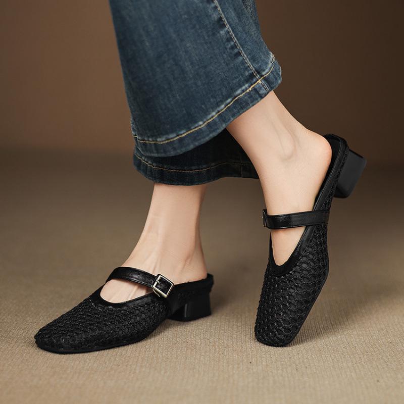 

Summer new flat slippers low heel size women s shoes solid color soft sole casual cool slippers foot bag head slippers 43 (customized non-return and exchange) чёрный