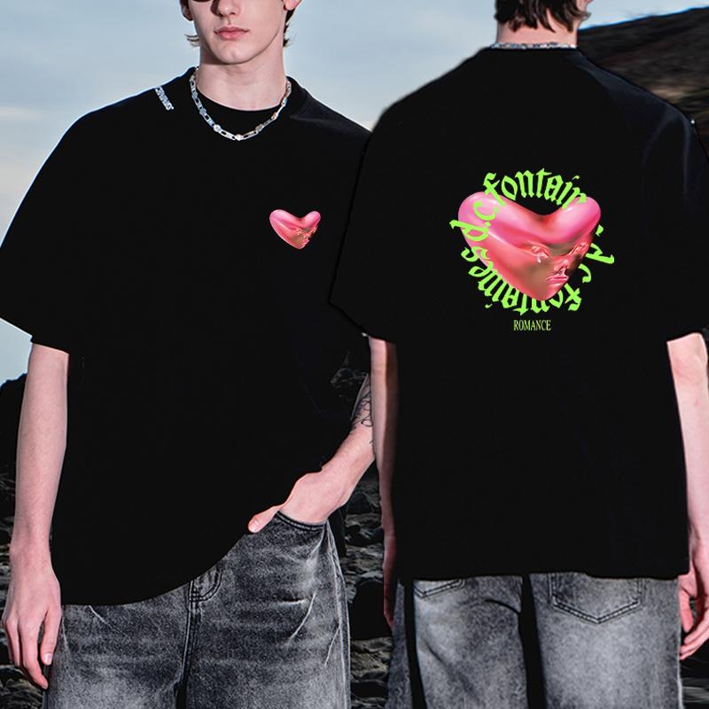 

2026 Fontaines DC Romance printed T Shirt Men Women Harajuku Fashion short sleeve T-shirts Hip Hop Oversized Casual Tops Unisex 5XL різнокольоровий