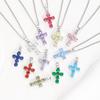 2025 New Stainless Steel Cross Necklace 18K Real Gold Plated Cubic Zirconia Christian Cross Charms Religious Pendant